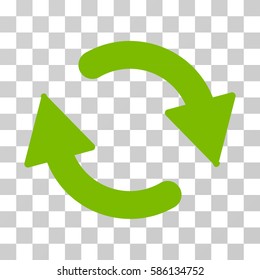 Refresh vector pictogram. Illustration style is flat iconic eco green symbol on a transparent background.