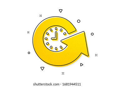 Refresh watch sign. Update time icon. Yellow circles pattern. Classic update time icon. Geometric elements. Vector