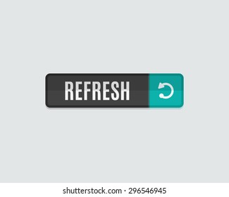 Refresh web button. Modern flat design, paper graphic, website icon and design element