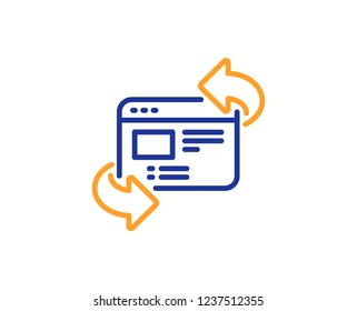 Refresh Website Line Icon. Update Web Page Sign. Colorful Outline Concept. Blue And Orange Thin Line Color Refresh Website Icon. Vector