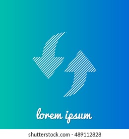 Refresh White stroke fill with blue & green gradient background Icon / Logo Design