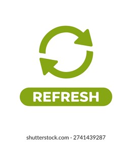 REFRESH word minimal flat badge vector icon
single color, isolated on white background