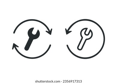 Refresh wrench icon. Illustration vector