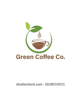 Refresh your brand with this Green Coffee logo—perfect for organic cafés, eco-friendly coffee brands, and health-focused businesses. Clean, natural design for all uses.