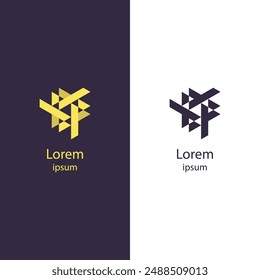Actualiza tu marca con este logotipo abstracto único. Perfecto para cualquier negocio, este diseño de Vector de alta calidad es personalizable. Cambia los colores y añade tu marca sin esfuerzo.