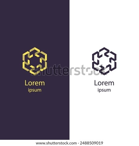 Refresh your brand with this unique abstract logo. Perfect for any business, this high-quality vector design is customizable. Change the colors and add your brand name effortlessly.