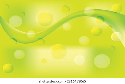 Refresh your digital presentation with this vibrant abstract background featuring a bright lime green and yellow color gradient. The design combines a smooth, sweeping dynamic wave with layered translucent floating circles and soft bokeh light effects. Ideal for eco-friendly branding, spring themes, fresh wellness advertisements, or creative web banners, this clean backdrop adds energy and a modern touch to any graphic layout.#GreenBackground #AbstractWave #LimeGreen #BokehLights #FreshDesign #VectorGraphic #DigitalArt #EcoFriendly #ModernBackdrop