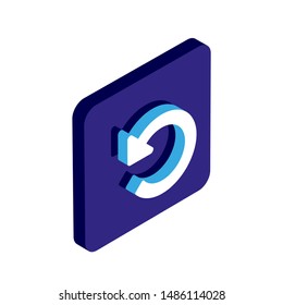 refresh-arrow isometric 3d vector icon blue 