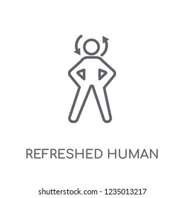 refreshed human linear icon. Modern outline refreshed human logo concept on white background from Feelings collection. Suitable for use on web apps, mobile apps and print media.