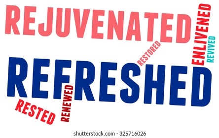 Refreshed word cloud on a white background. 