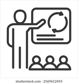 Refresher Training Outline Icon Vector Illustration