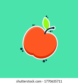 A refreshing apple design isolated on color background. Vector illustration. Suitable for landing pages, icons, stickers and posters.

