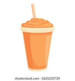 Refreshing apricot smoothie topped with whipped cream and a straw, perfect for a quick and healthy snack