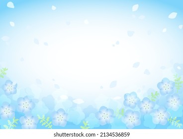 Refreshing background illustration of nemophila flower field