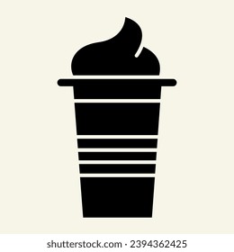 Refreshing beverage glass solid icon. Smoothie vector illustration isolated on white. Milkshake glyph style design, designed for web and app. Eps 10