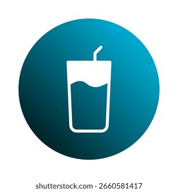 A refreshing blue drink illustration design showcasing healthy hydration and minimalistic design concept with glass