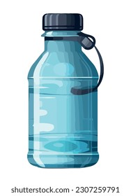 Erfrischendes blaues Getränk auf Plastikflaschensymbol einzeln