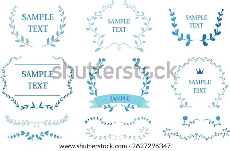 Refreshing blue ivy decorated title design frame material set