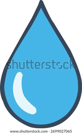 Refreshing blue water drop with captivating shine, symbolizing purity, nature, and hydration needs