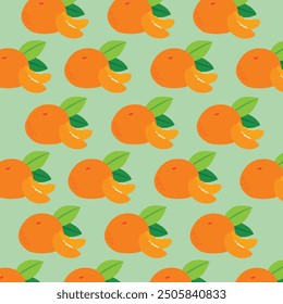 A refreshing and bright orange fruit pattern image for use as a background or other design.
