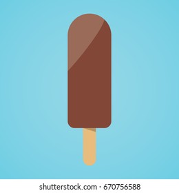 Refreshing Chocolate Lolly Ice Cream Isolated