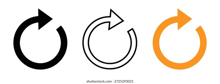Icono de flecha circular refrescante para proyectos de diseño moderno. icono de flecha de refresco transparente. signo de refresco. icono de giro de flecha, redondo de reciclaje, refresco de círculo o Reiniciar. icono alterno, flecha de refresco. 