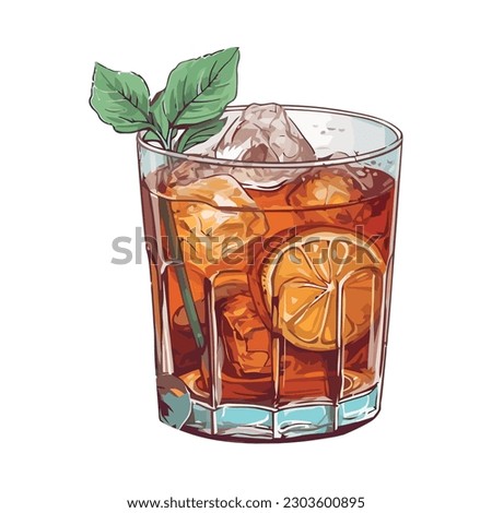 Refreshing citrus mojito in a glass over white