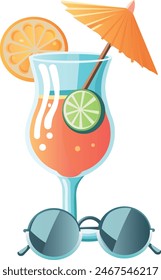 A refreshing citrus summer cocktail with glasses