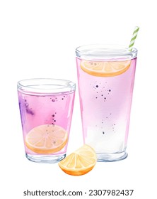 Erfrischender Cocktail mit Blasen. Ein Glas Sommergetränk. Getränkedosen aus Soda. Element für Design-Poster, Banner. Vektorgrafiken