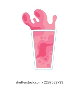 Refreshing cocktail illustration over white