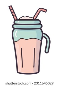 Erfrischender Cocktail in einem Glas mit Strohsymbol einzeln