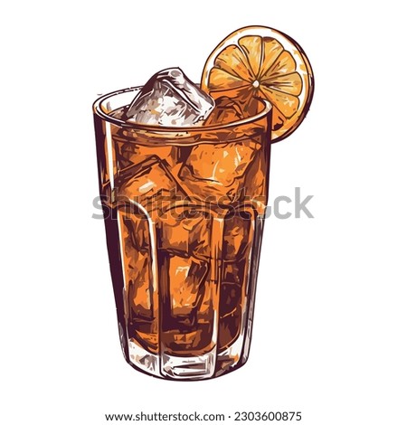 Refreshing cocktail with lemon over white