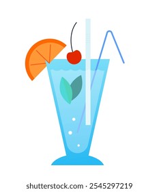 Refreshing cocktail - modern flat design style single isolated image