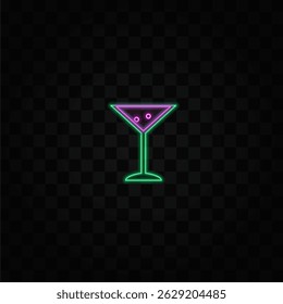 refreshing cocktails with ice cubes and lemons. Party at the club. neon style. Created for menu projects. Set of alcoholic drinks like Mojito or Martini.