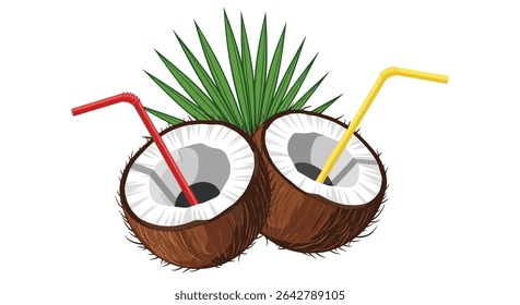 Refreshing Coconut Delight Tropical Summer Vacation Cool Breeze Sweet Drink Good Times Relaxing