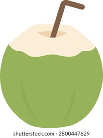 Refreshing coconut drink with tropical summer vibes