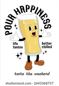 Refreshing Cold Beer Character Vector Art