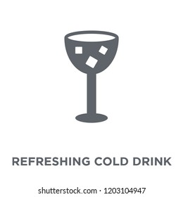 Refreshing cold drink icon. Refreshing cold drink design concept from Summer collection. Simple element vector illustration on white background.