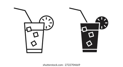 Refrescante icono de bebida fría Ilustración vectorial aislada. Pictograma de Vector para Web y App