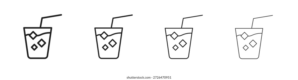 Refreshing cold drink icon outline trend modern simple versions