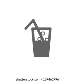 Refreshing cold drink icon. Simple vector summer icons for ui and ux, website or mobile application