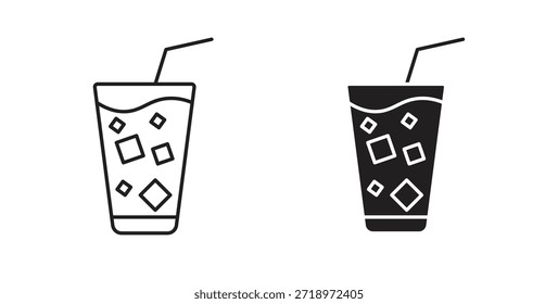 Refrescante icono de bebida fría. Símbolo, ilustración del logotipo. conjunto de iconos gráficos