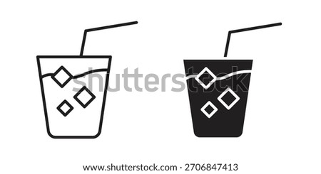 Refreshing cold drink icon symbol for logo, web, app designs.