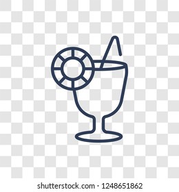 Refreshing cold drink icon. Trendy linear Refreshing cold drink logo concept on transparent background from Summer collection
