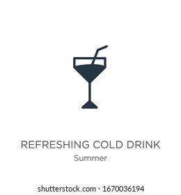 Refreshing cold drink icon vector. Trendy flat refreshing cold drink icon from summer collection isolated on white background. Vector illustration can be used for web and mobile graphic design, logo, 
