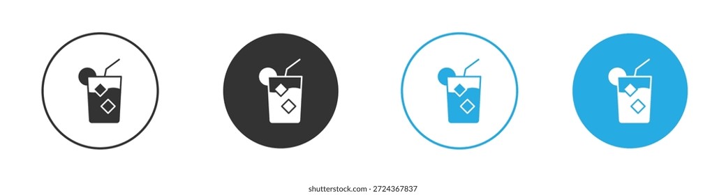 Refrescante elemento de diseño de iconos de bebidas frías. Ilustración vectorial sobre fondo blanco.