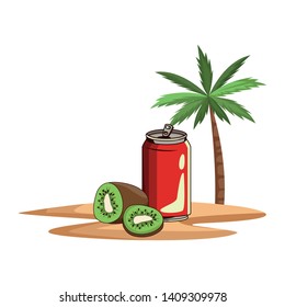 refreshing cold summer drink cartoon vector illustration graphic design