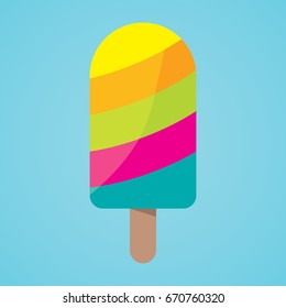 Refreshing Colorful Lolly Ice Cream Isolated