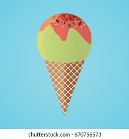 Refreshing Cone Ice Cream Isolated