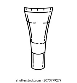 Refreshing Cream Part of Women Makeup Tools and Accessories Hand Drawn Icon Set Vector.